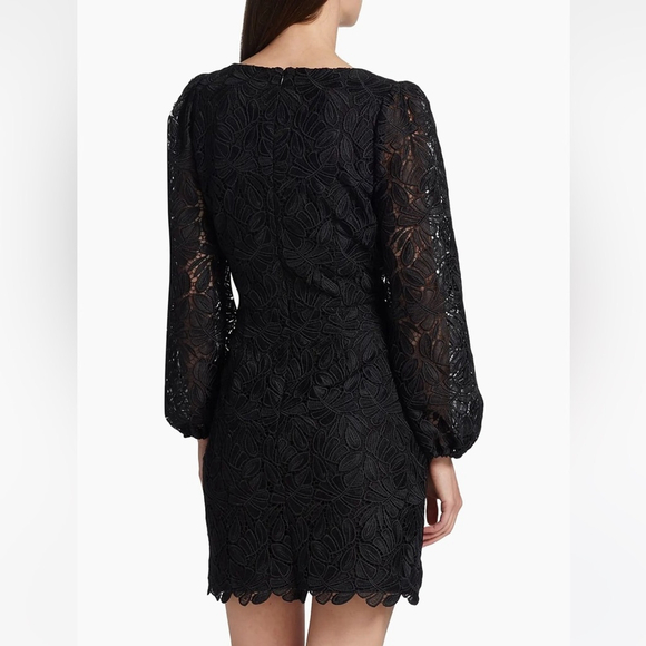 NWT ML Monique Lhuillier Sydney Lace Crystal Bow Minidress Size 10 - Picture 6 of 11